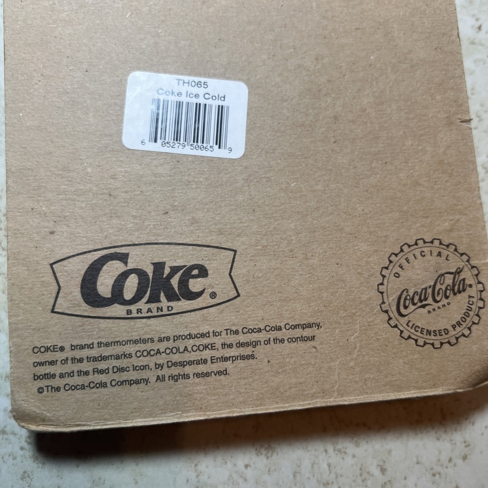 90s Ice Cold Coca Cola Coke Classic Heavy Metal Thermometer New Sealed USA - Picture 4 of 4